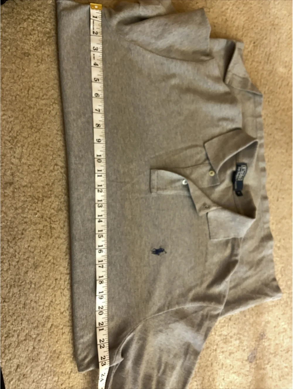 Ralph Lauren Polo Golf Shirt Large Gray Casual Classic Knit Blue PONY